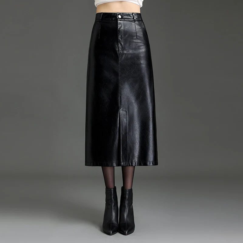 Phenix Leather Streamlined Skirt