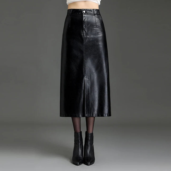 Phenix Leather Streamlined Skirt