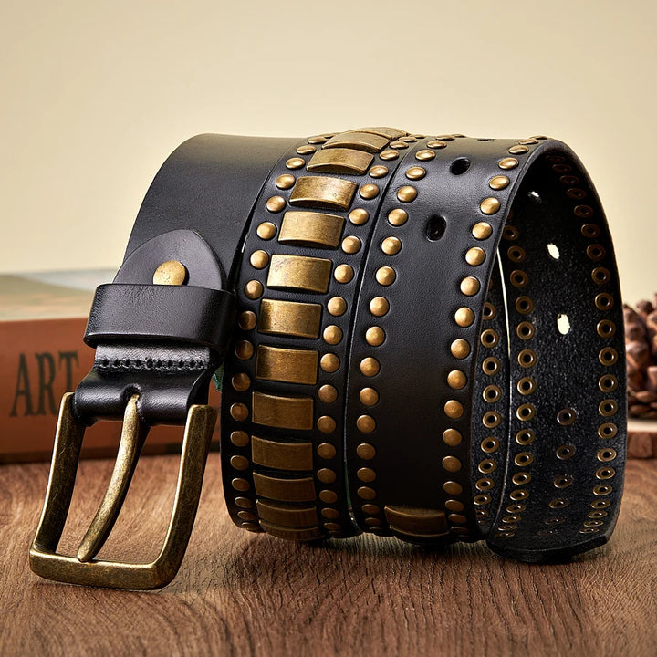 Ryder Genuine Leather Studded Belt