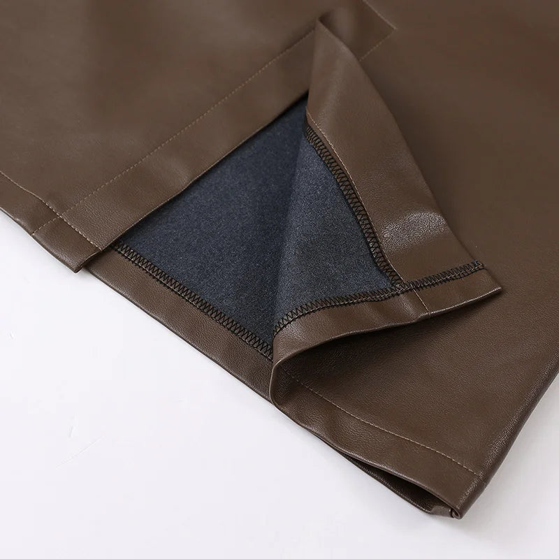 Phenix Leather Streamlined Skirt