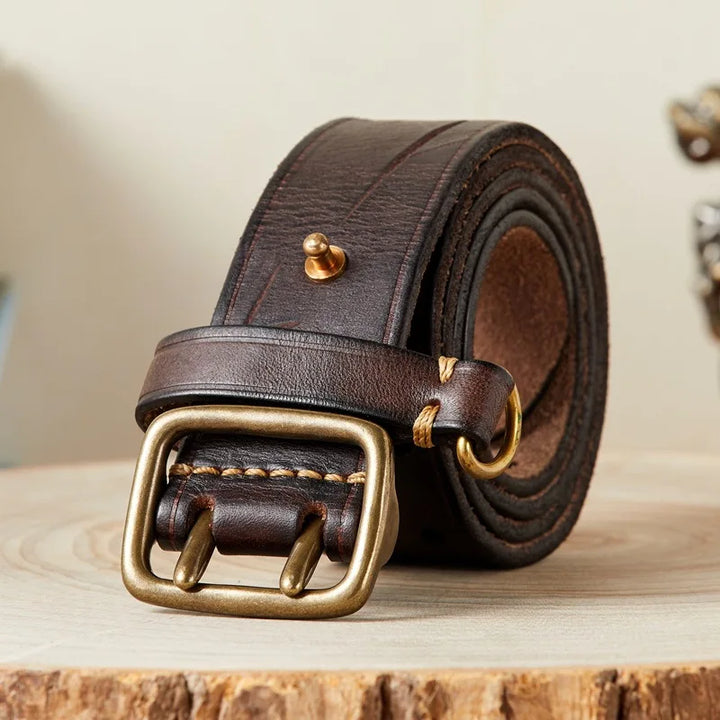 Frontier Crosshatch Cowhide Belt