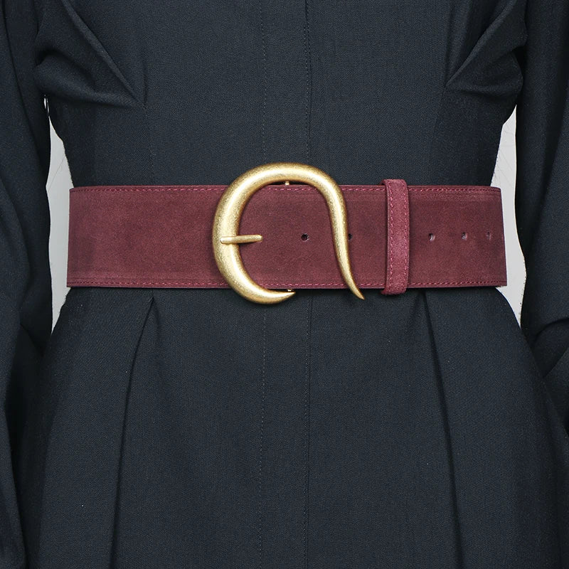 Baroque Genuine Suede Belt