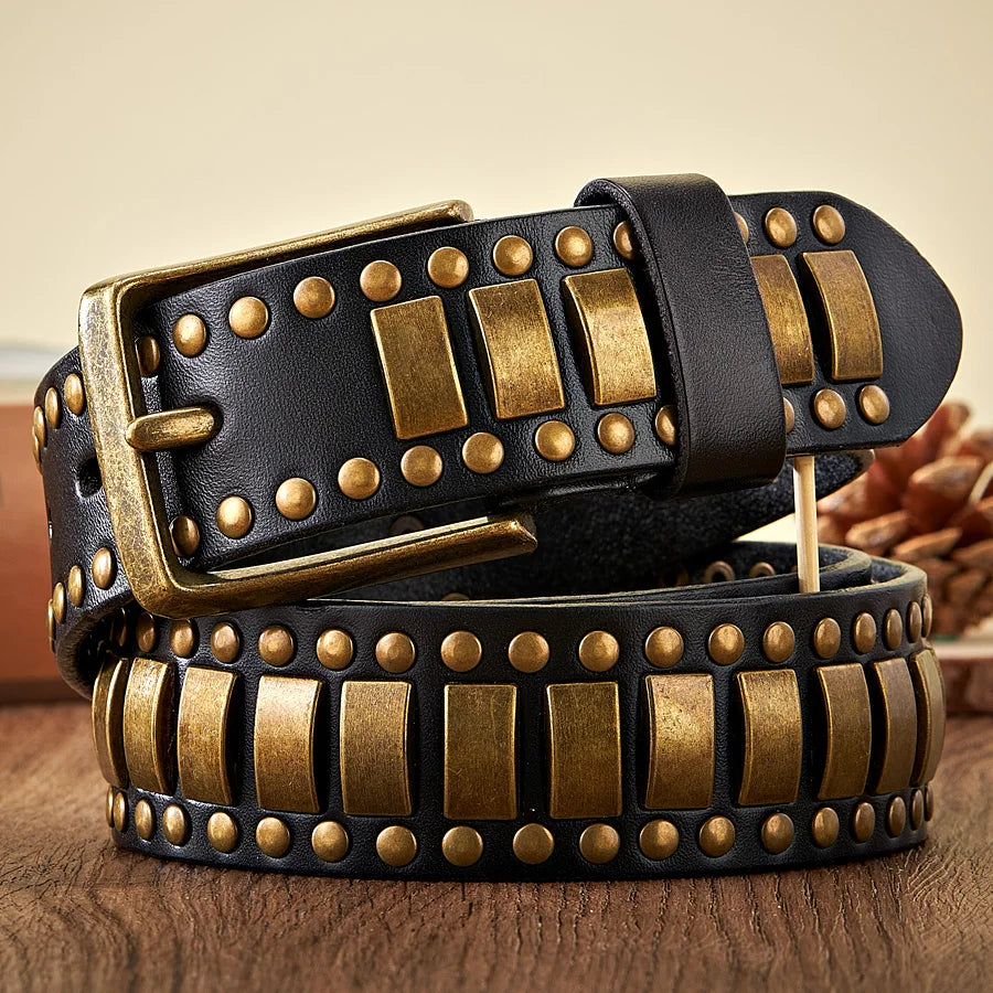 Ryder Genuine Leather Studded Belt