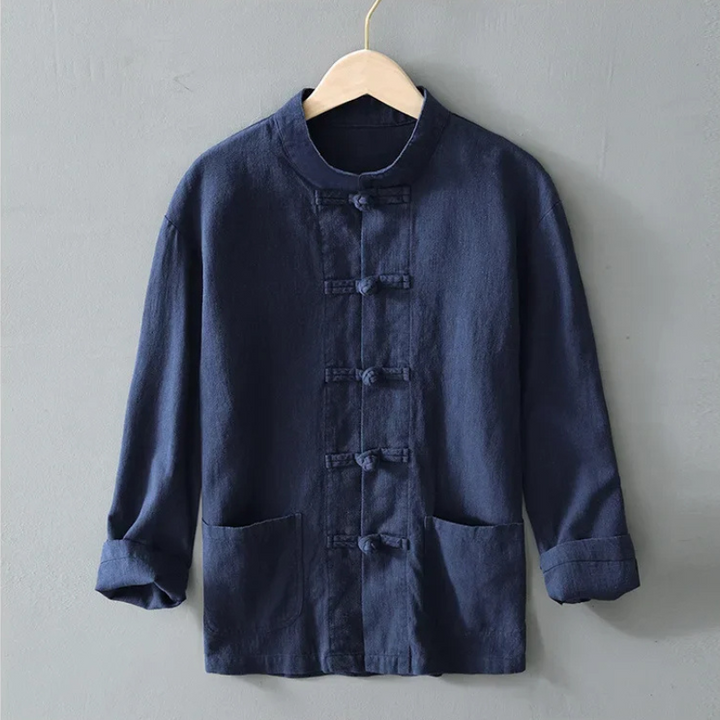 Nippon Cotton-Linen Mandarin Shirt