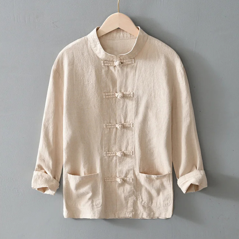 Nippon Cotton-Linen Mandarin Shirt