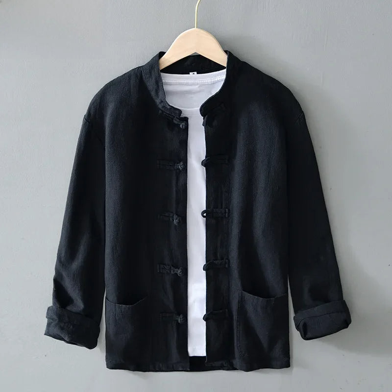Nippon Cotton-Linen Mandarin Shirt