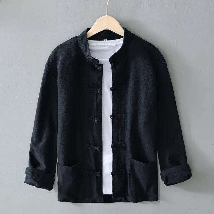 Nippon Cotton-Linen Mandarin Shirt