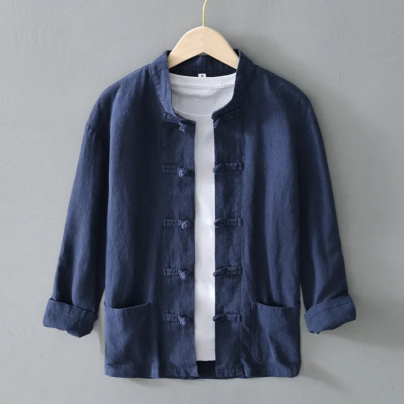 Nippon Cotton-Linen Mandarin Shirt