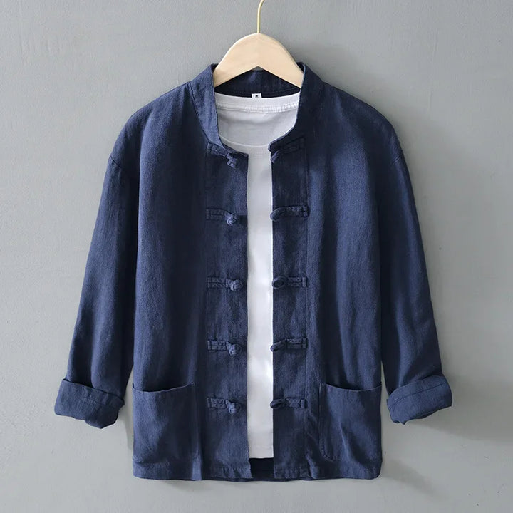 Nippon Cotton-Linen Mandarin Shirt