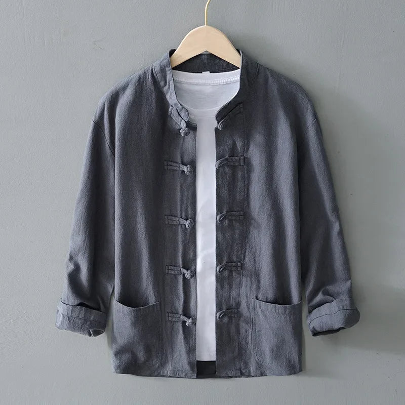 Nippon Cotton-Linen Mandarin Shirt