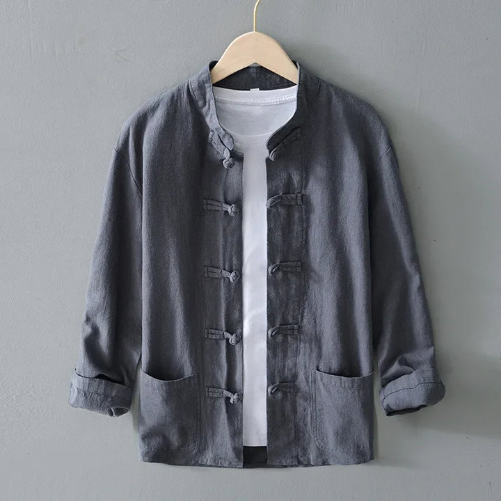 Nippon Cotton-Linen Mandarin Shirt