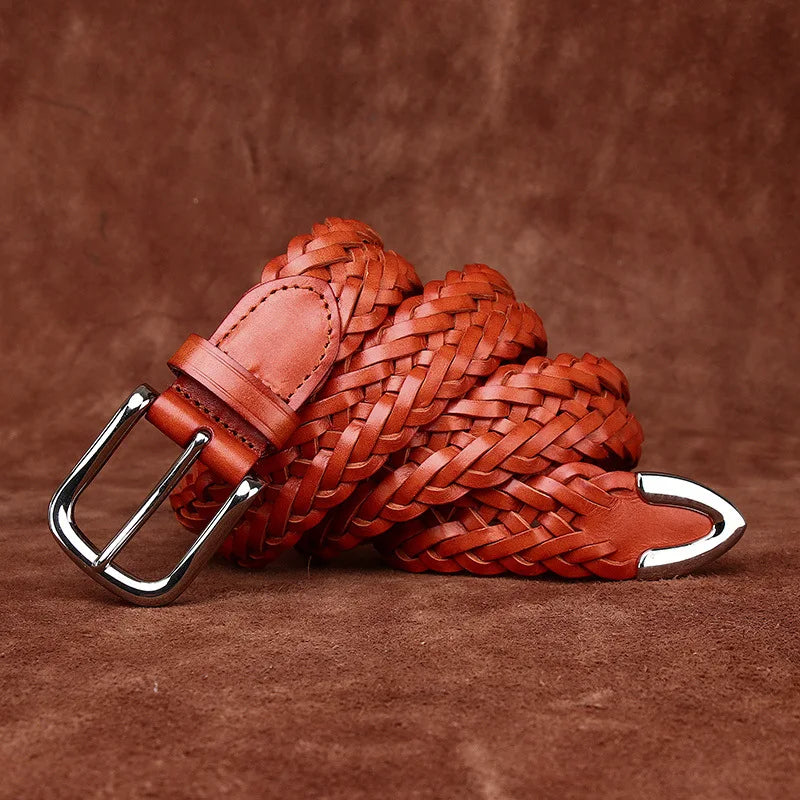 Laurel Genuine Leather Braided Belt