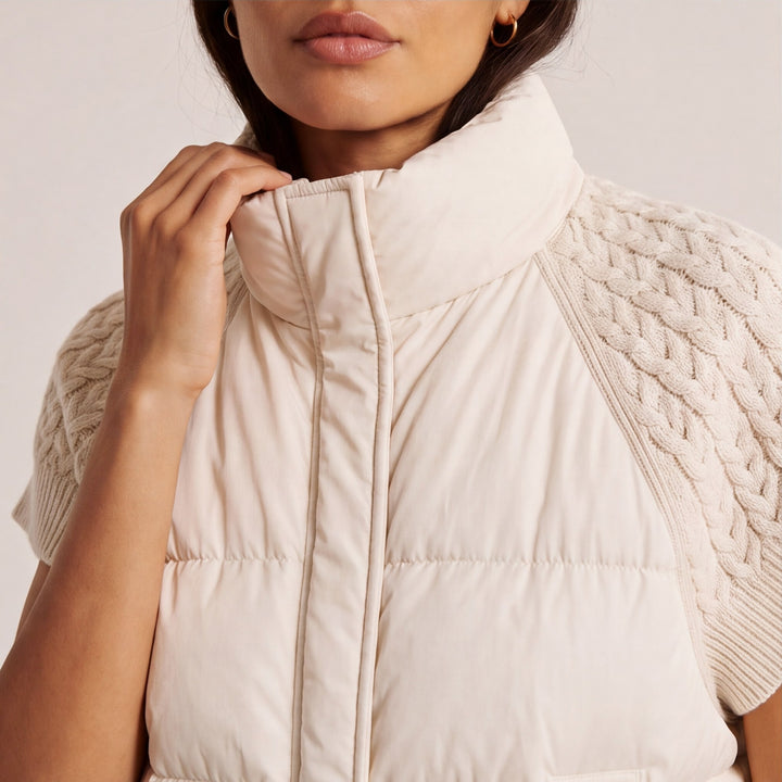 Amor Cable-Knit Puffer Vest