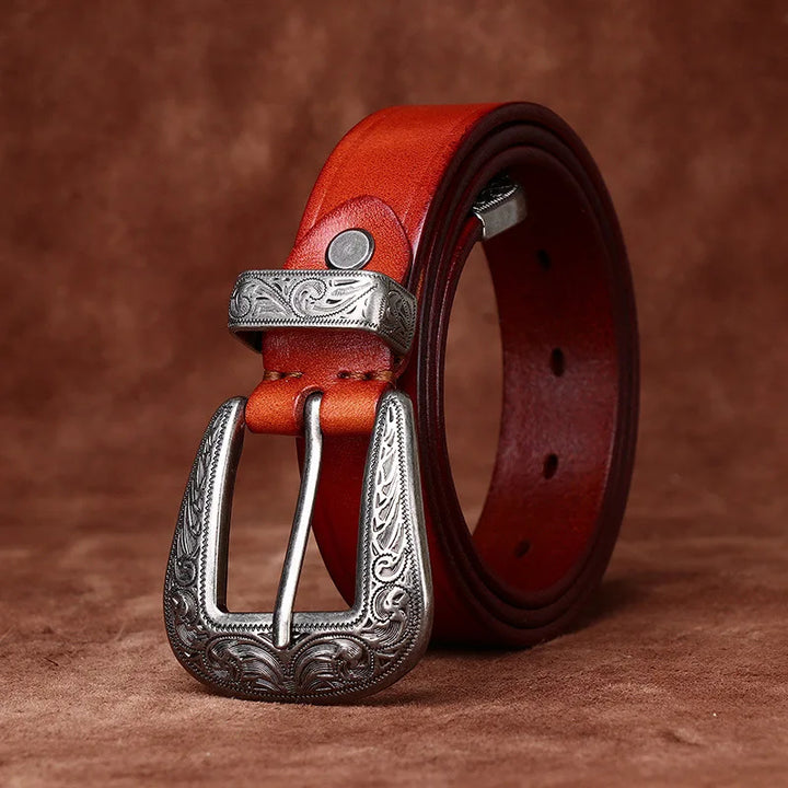Savannah Engraved Genuine Leather Belt