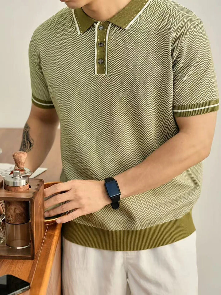 Harrison Herringbone Polo Shirt