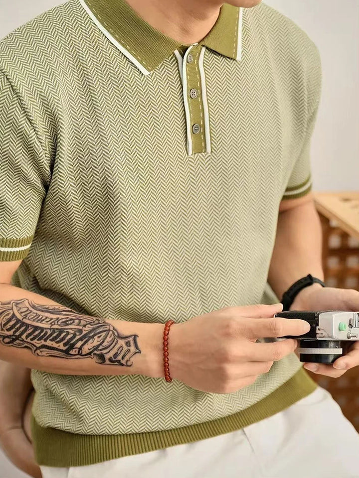 Harrison Herringbone Polo Shirt