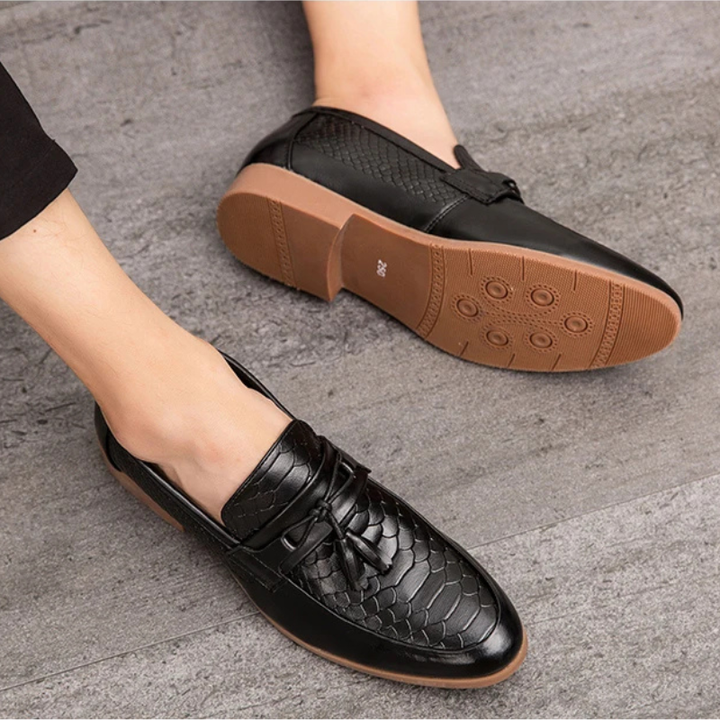 Monaco Embossed Leather Loafers