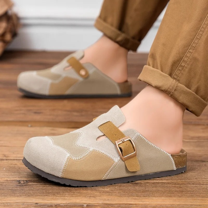 Maribel Patchwork Suede Clogs