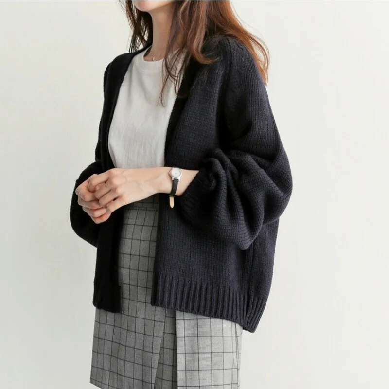 Monique Drop-Shoulder Knit Cardigan