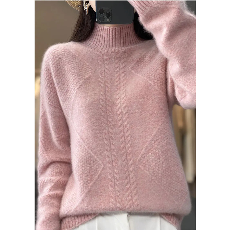 Arlena Cable-Knit Mock-Neck Sweater
