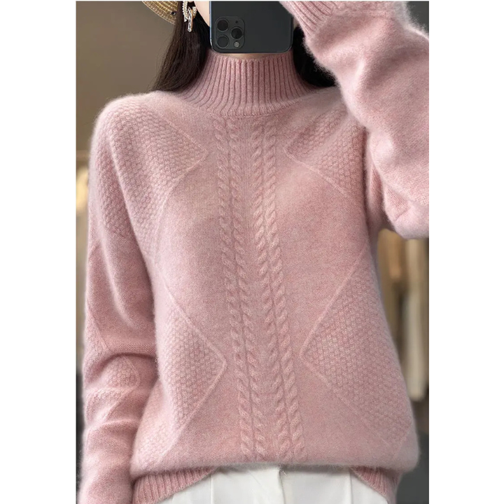 Arlena Cable-Knit Mock-Neck Sweater