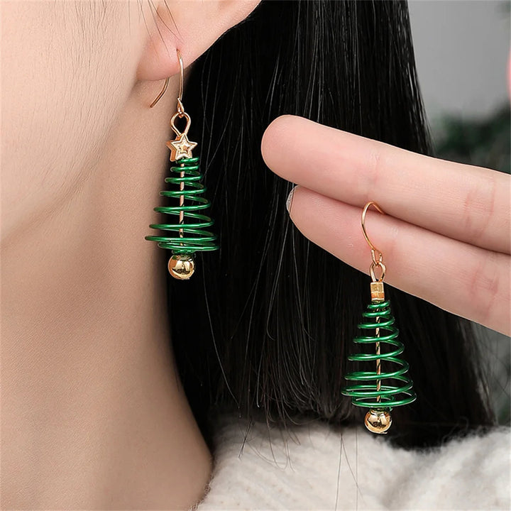 Twisted Christmas Tree Earrings