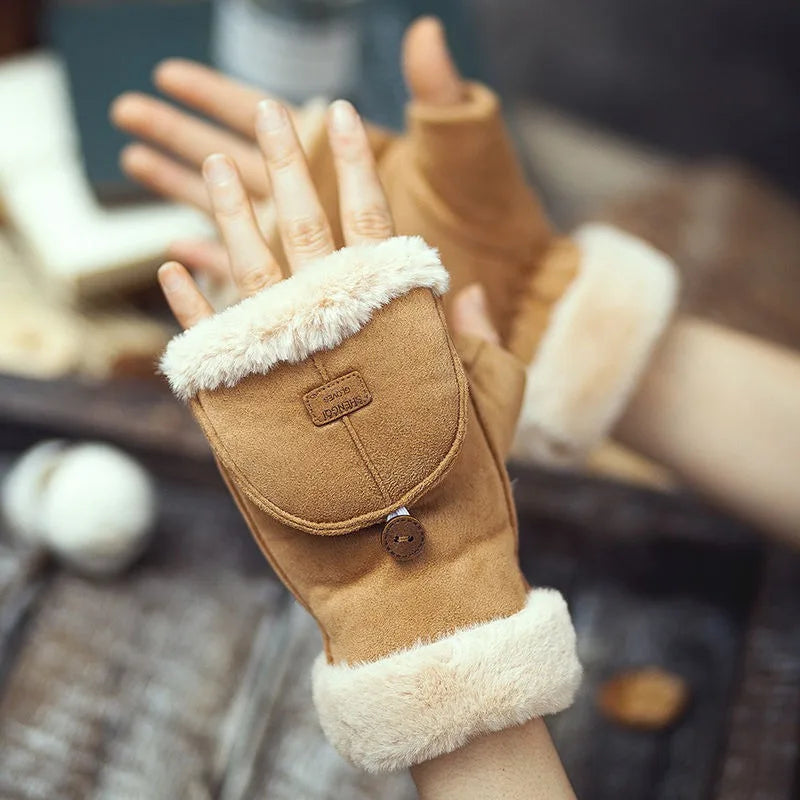 Bria Shearling-Trim Gloves