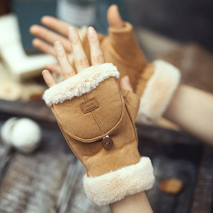 Bria Shearling-Trim Gloves