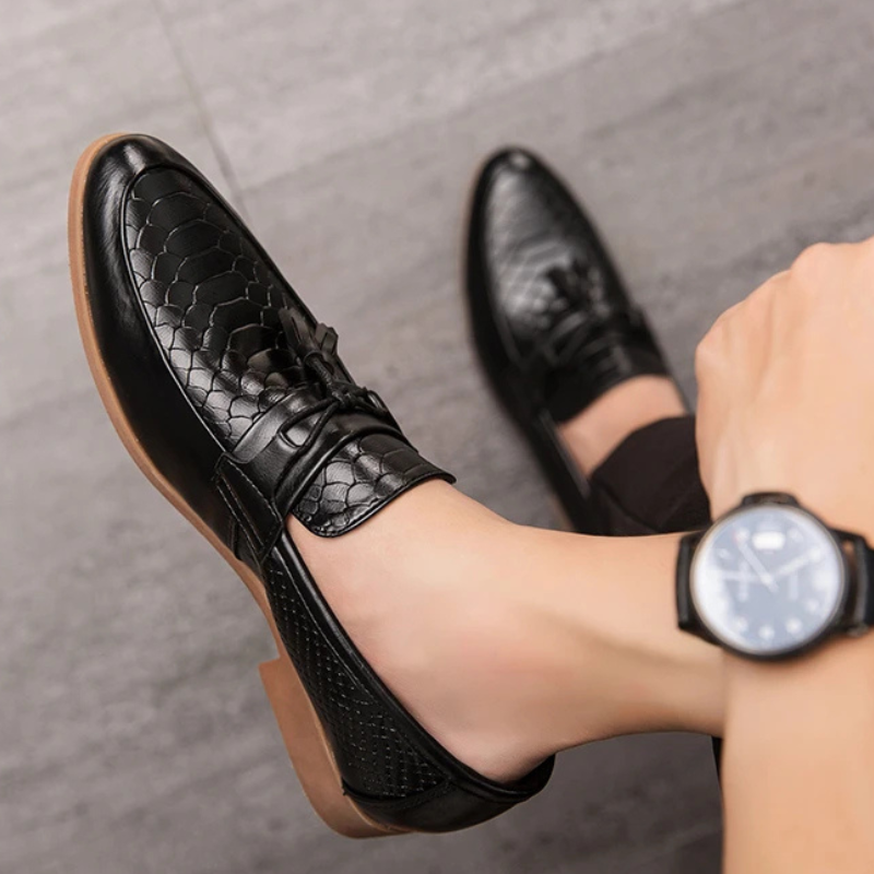Monaco Embossed Leather Loafers
