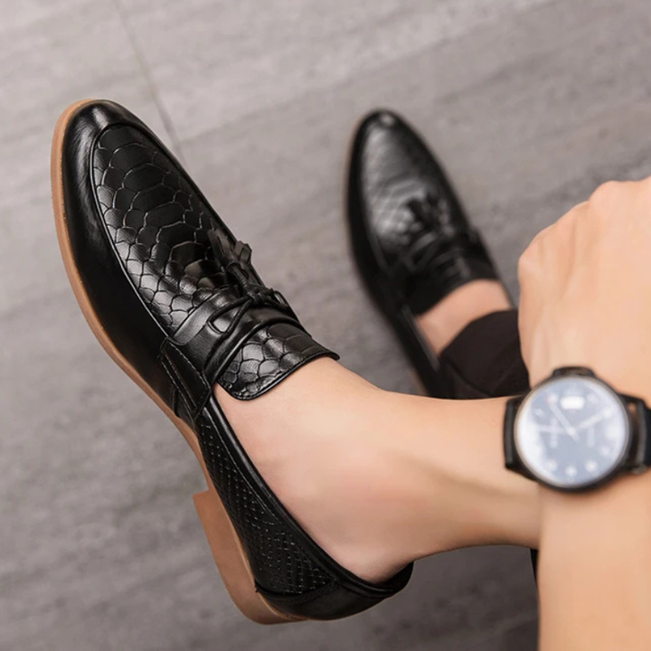 Monaco Embossed Leather Loafers