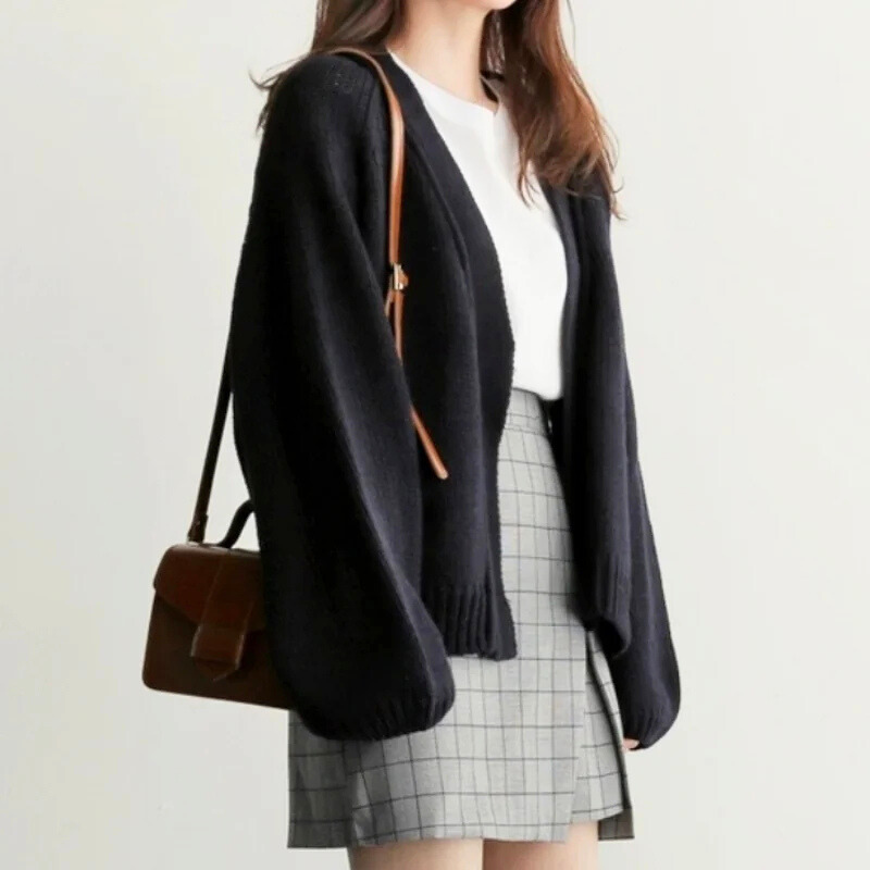 Monique Drop-Shoulder Knit Cardigan