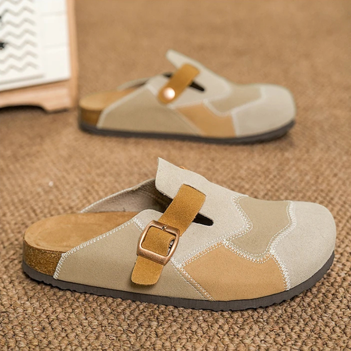 Maribel Patchwork Suede Clogs
