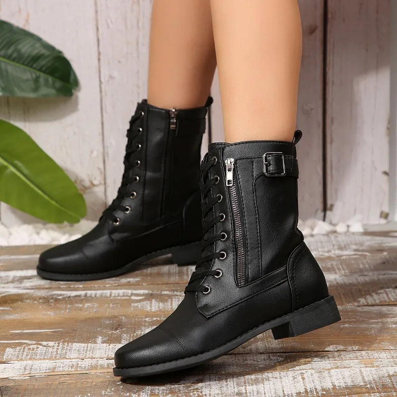 Brook Leather Side-Zip Boots