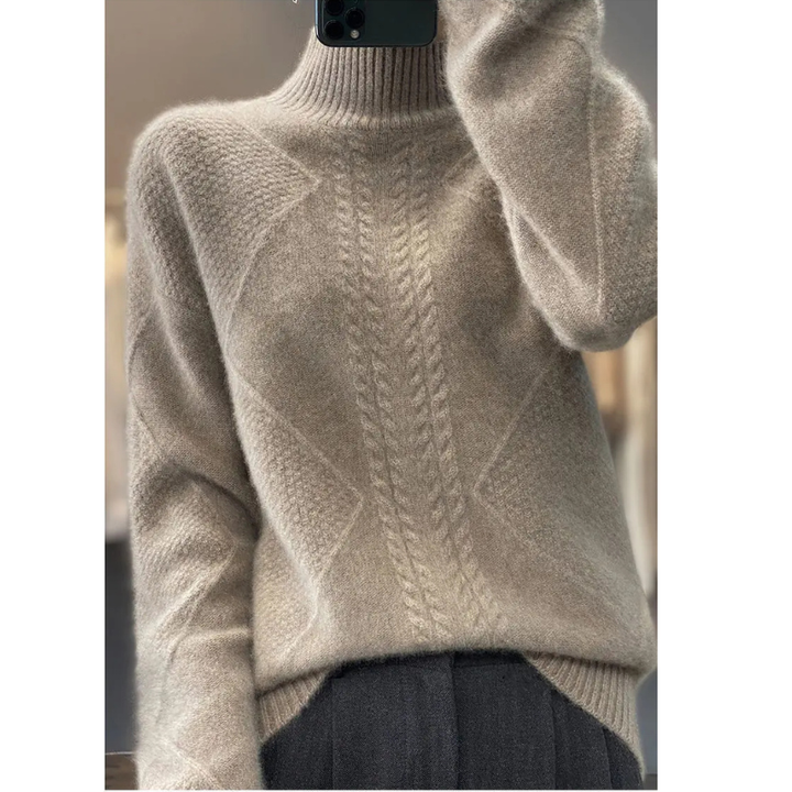 Arlena Cable-Knit Mock-Neck Sweater