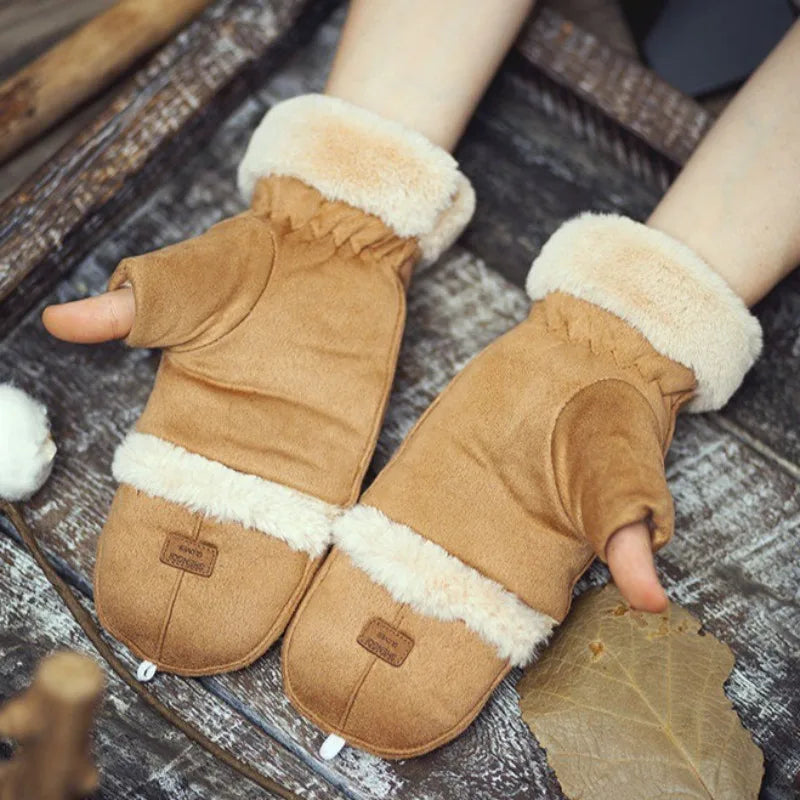 Bria Shearling-Trim Gloves