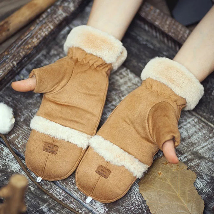 Bria Shearling-Trim Gloves