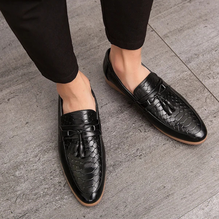 Monaco Embossed Leather Loafers