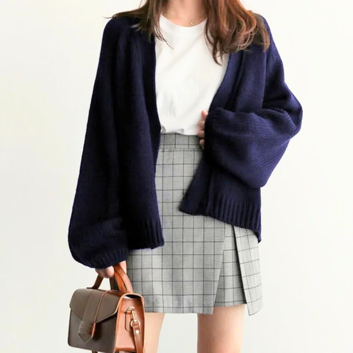 Monique Drop-Shoulder Knit Cardigan