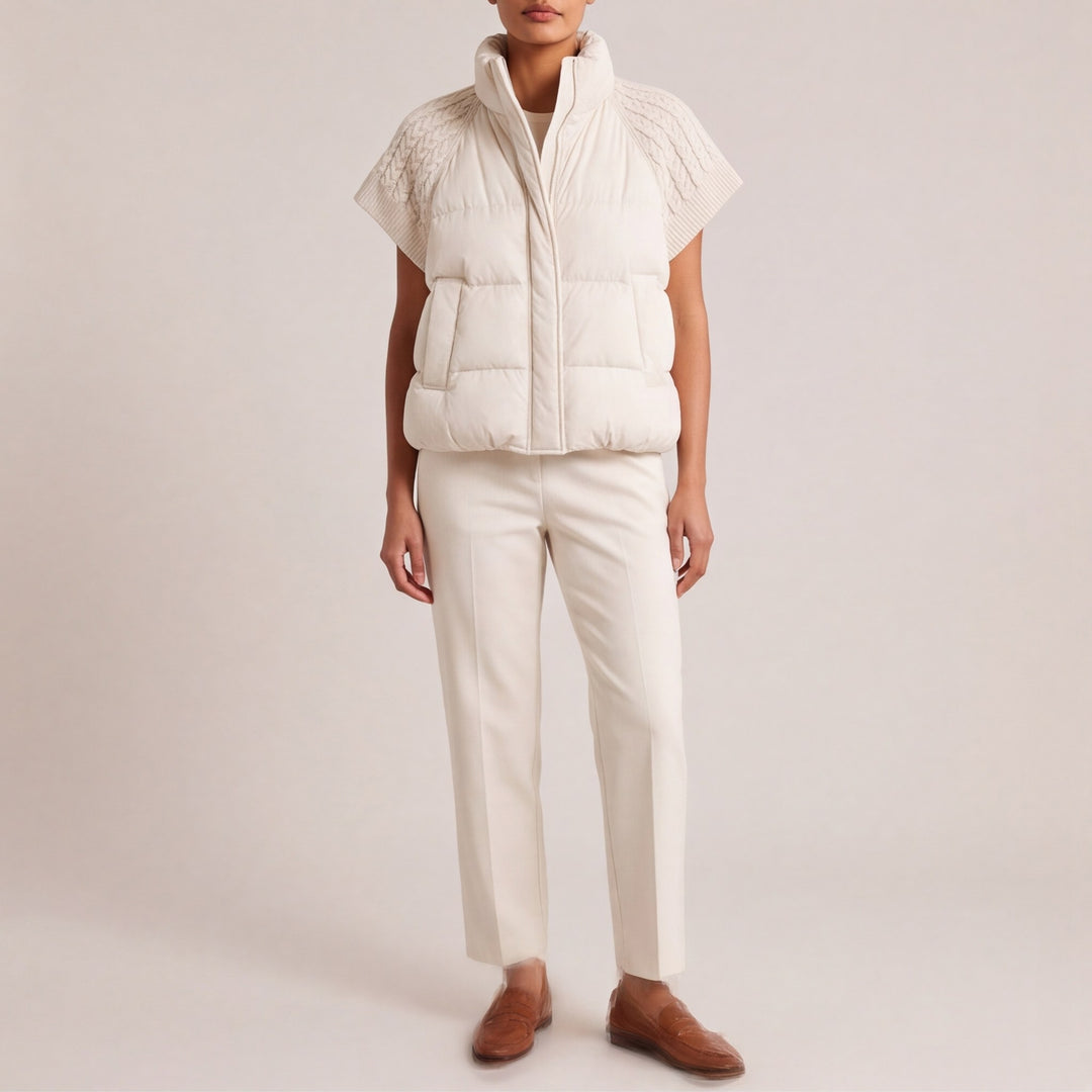 Amor Cable-Knit Puffer Vest