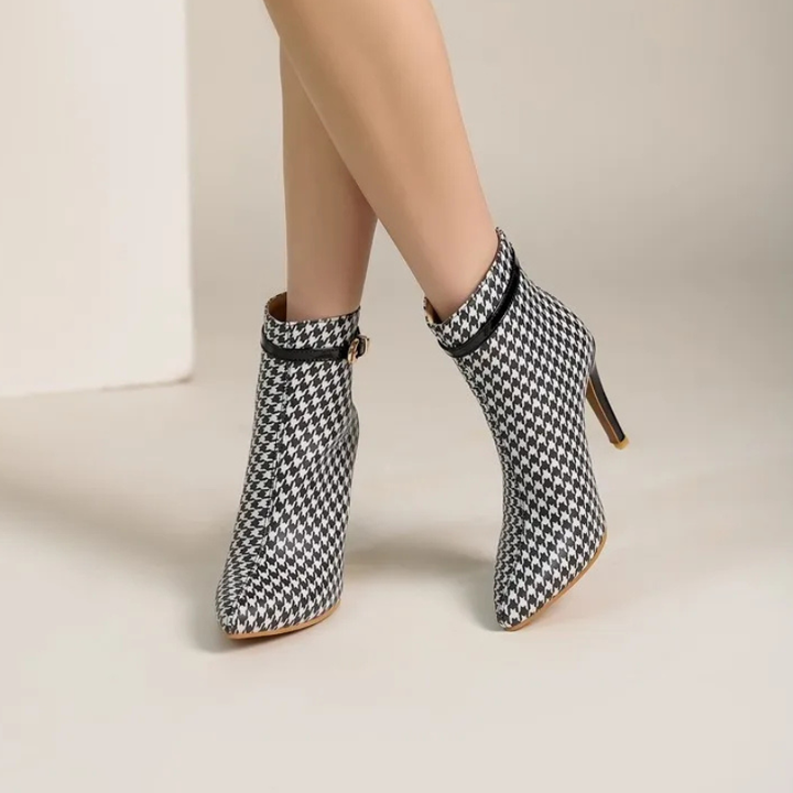 Vienna Houndstooth Ankle Boots
