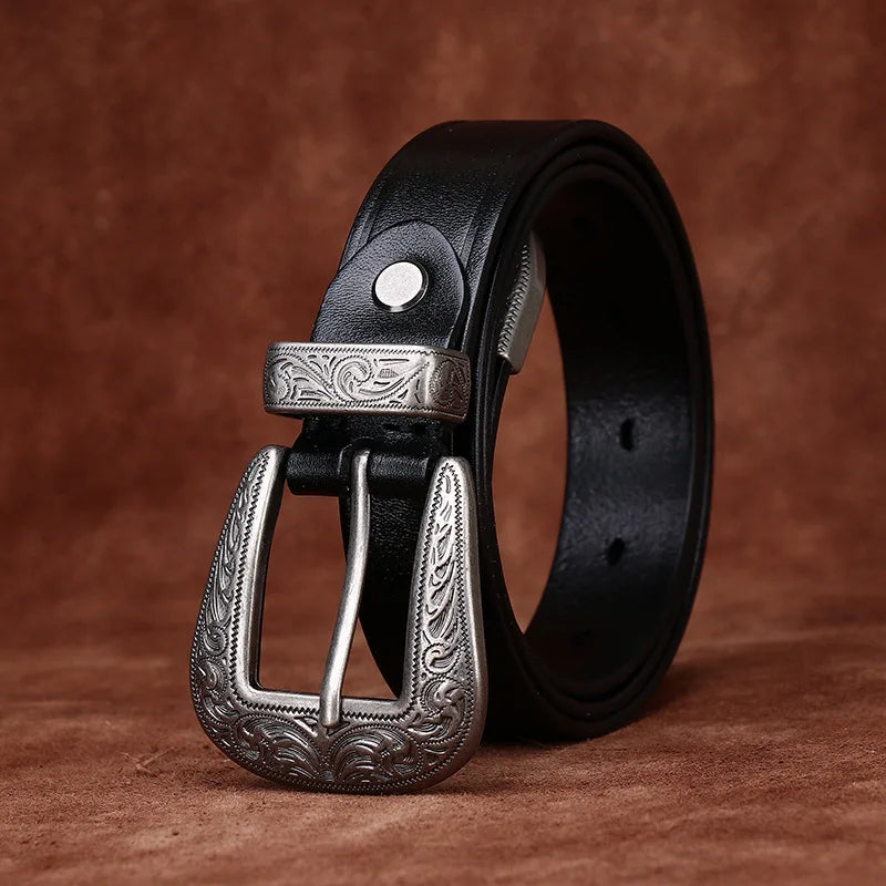 Savannah Engraved Genuine Leather Belt