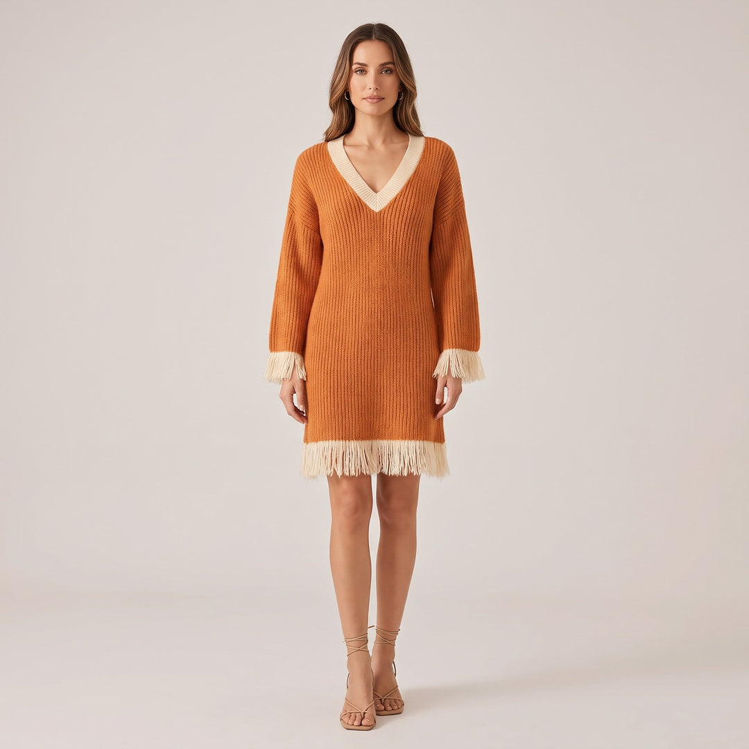 Giulia Fringed Knit Dress