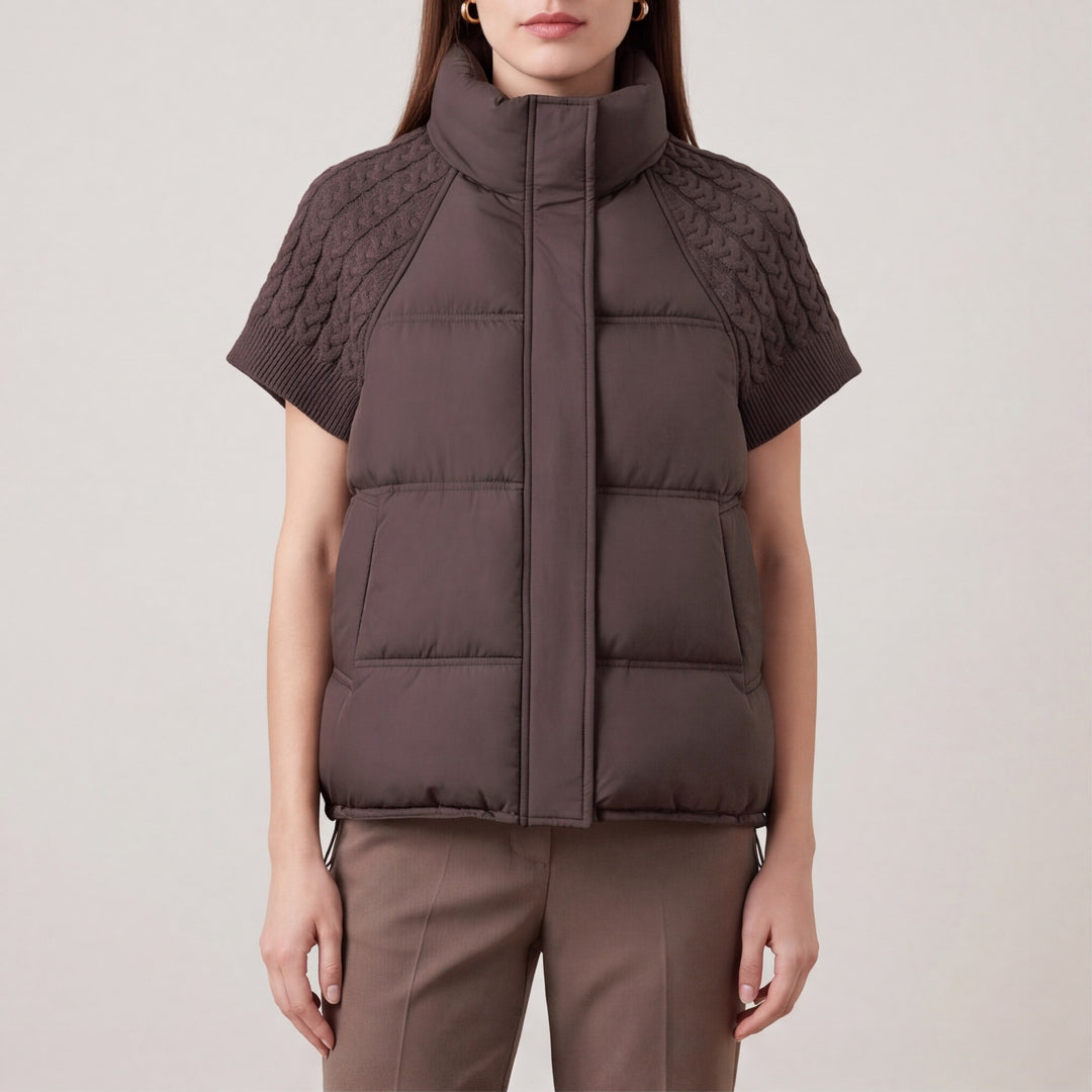 Amor Cable-Knit Puffer Vest