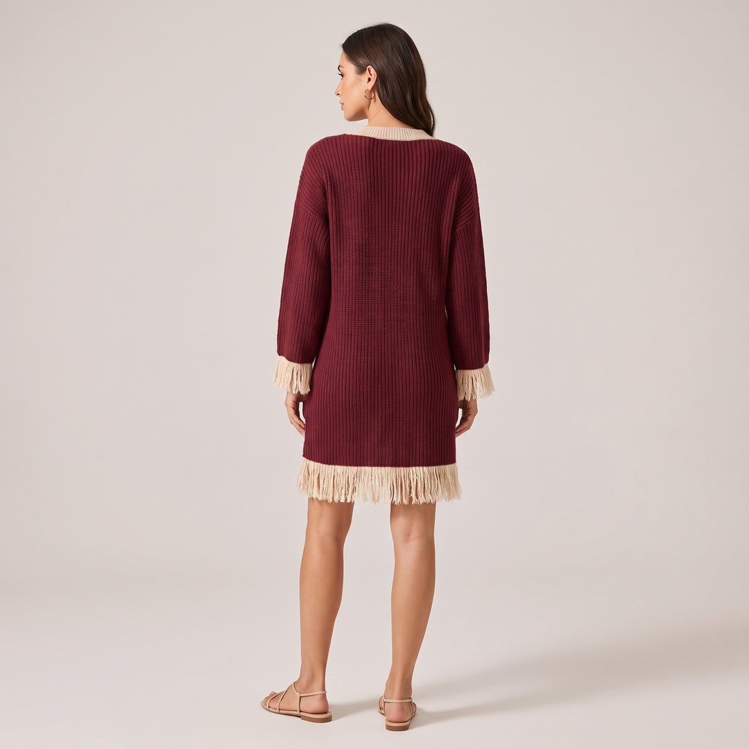 Giulia Fringed Knit Dress