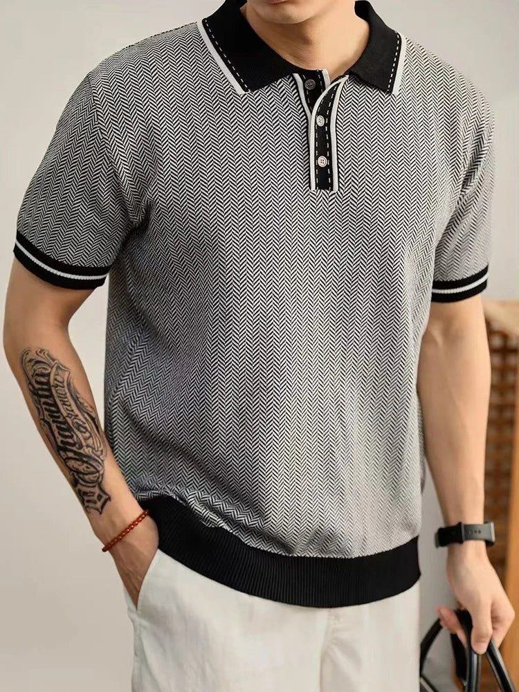 Harrison Herringbone Polo Shirt