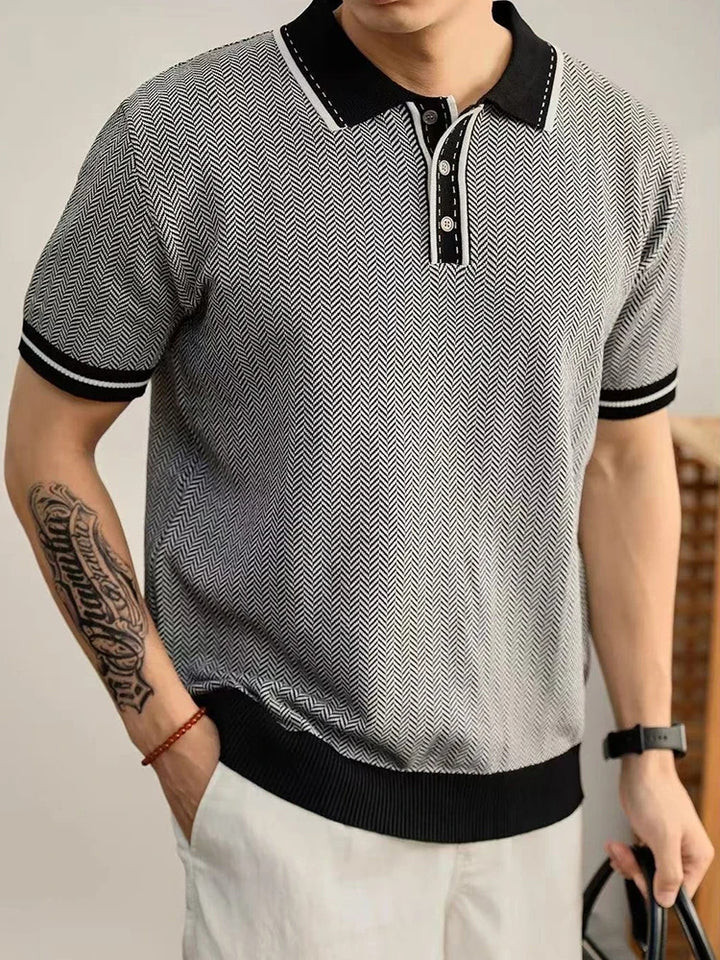 Harrison Herringbone Polo Shirt