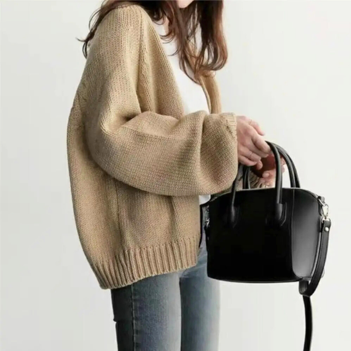 Monique Drop-Shoulder Knit Cardigan