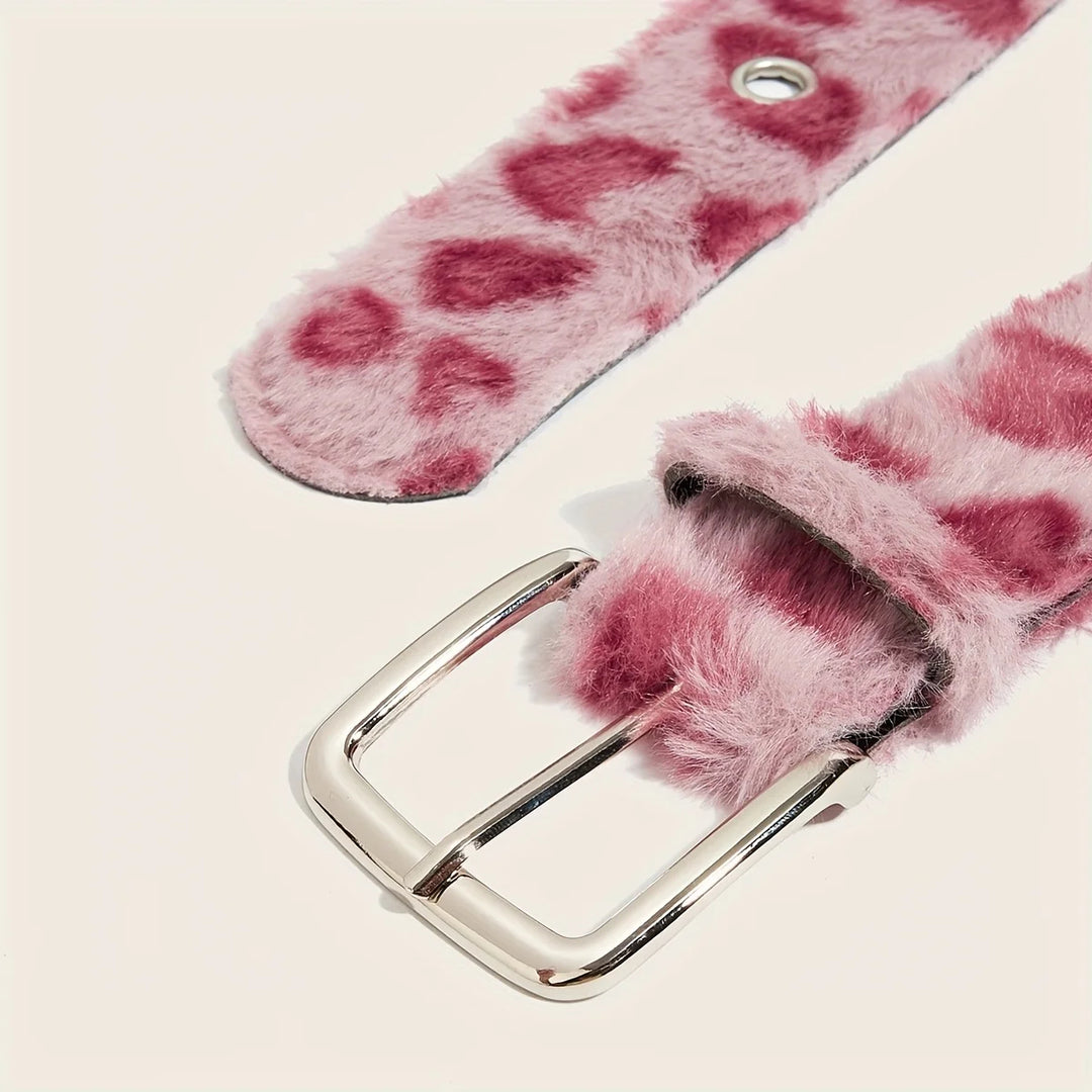 Velour Plush Leopard Belt