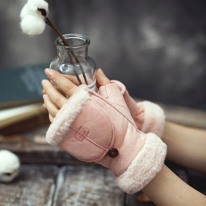 Bria Shearling-Trim Gloves