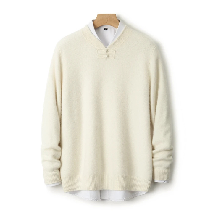 Calder Knot-Button Wool Sweater